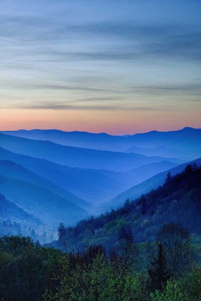 North Carolina Oconaluftee Overlook at sunrise